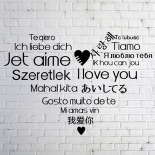 品磨砂墙贴 贴纸 《爱的世界语》多国语言网购